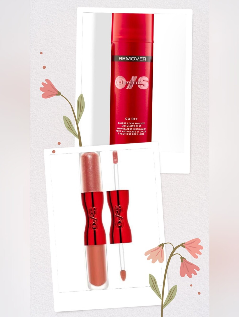 O/S One Size Go Off Make Up Dissolving Mist & Gloss Lip Duo